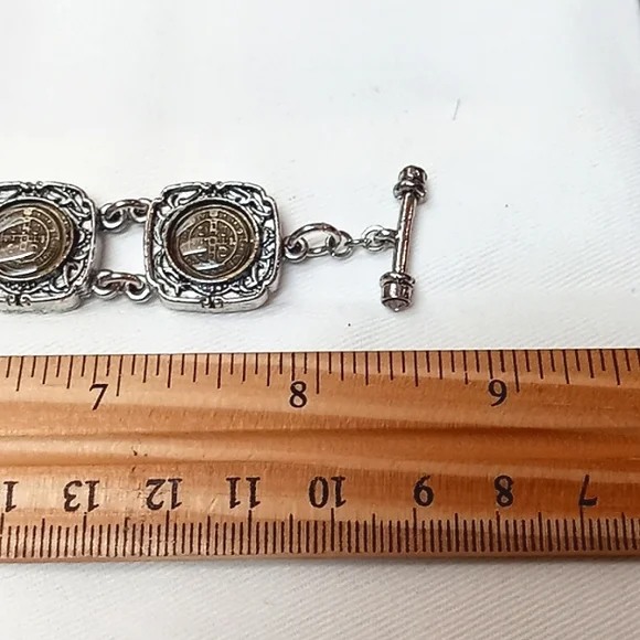 ✴ Virgins Saints & Angels Silver-tone San Benito Toggle Bracelet NEW! - Picture 11 of 16